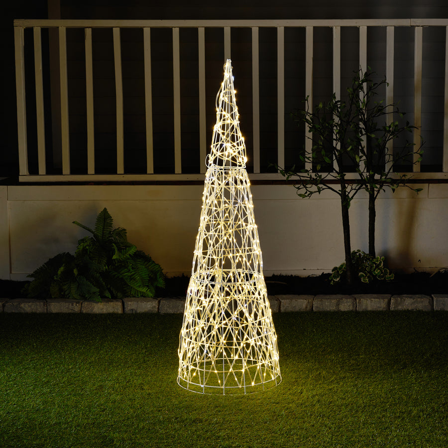 37522-S - Twinkling 480 LED Christmas Cone Tree with Warm White & Cold White Lights Hi-Line Gift Ltd.