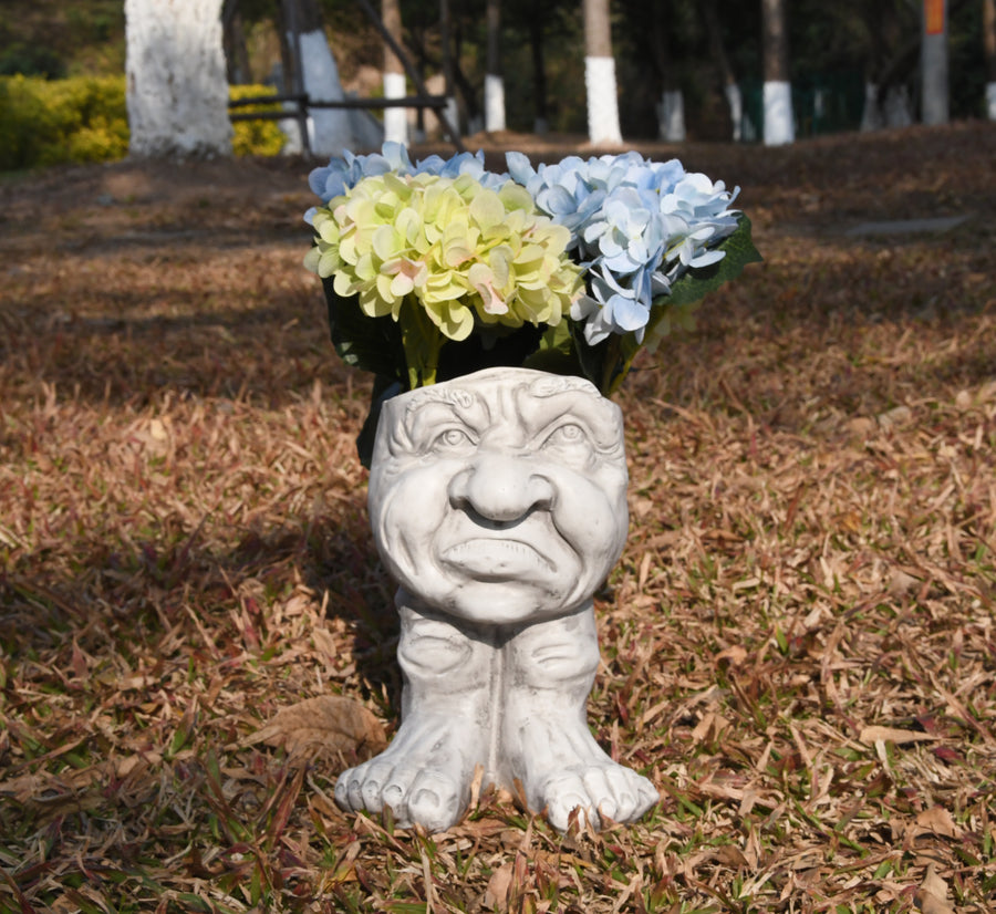 75641-B - Laughing Greenery: Sprout Smiles with Our Hilarious Funny Man Planter Pot Hi-Line Gift Ltd.