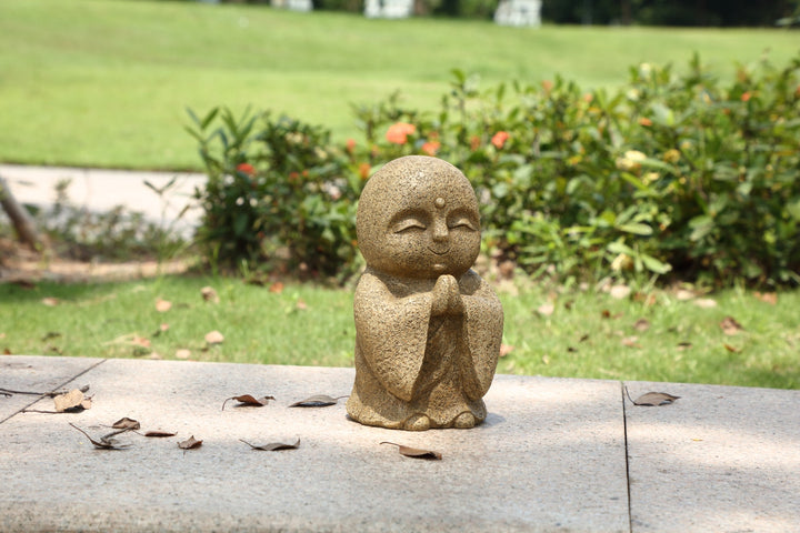 Lucky Japanese Jizo Praying Brown Statue HI-LINE GIFT LTD.
