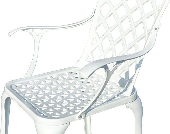 78659-B-WT -  Serene Seating- White Cast Aluminium Bistro Set for Patio HI-LINE GIFT