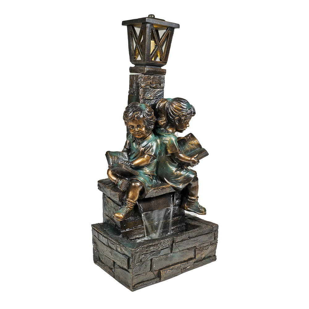 FountainKids Reading With  Lamp  Bronze Finish  With 2 Leds Hi-Line Gift Ltd.