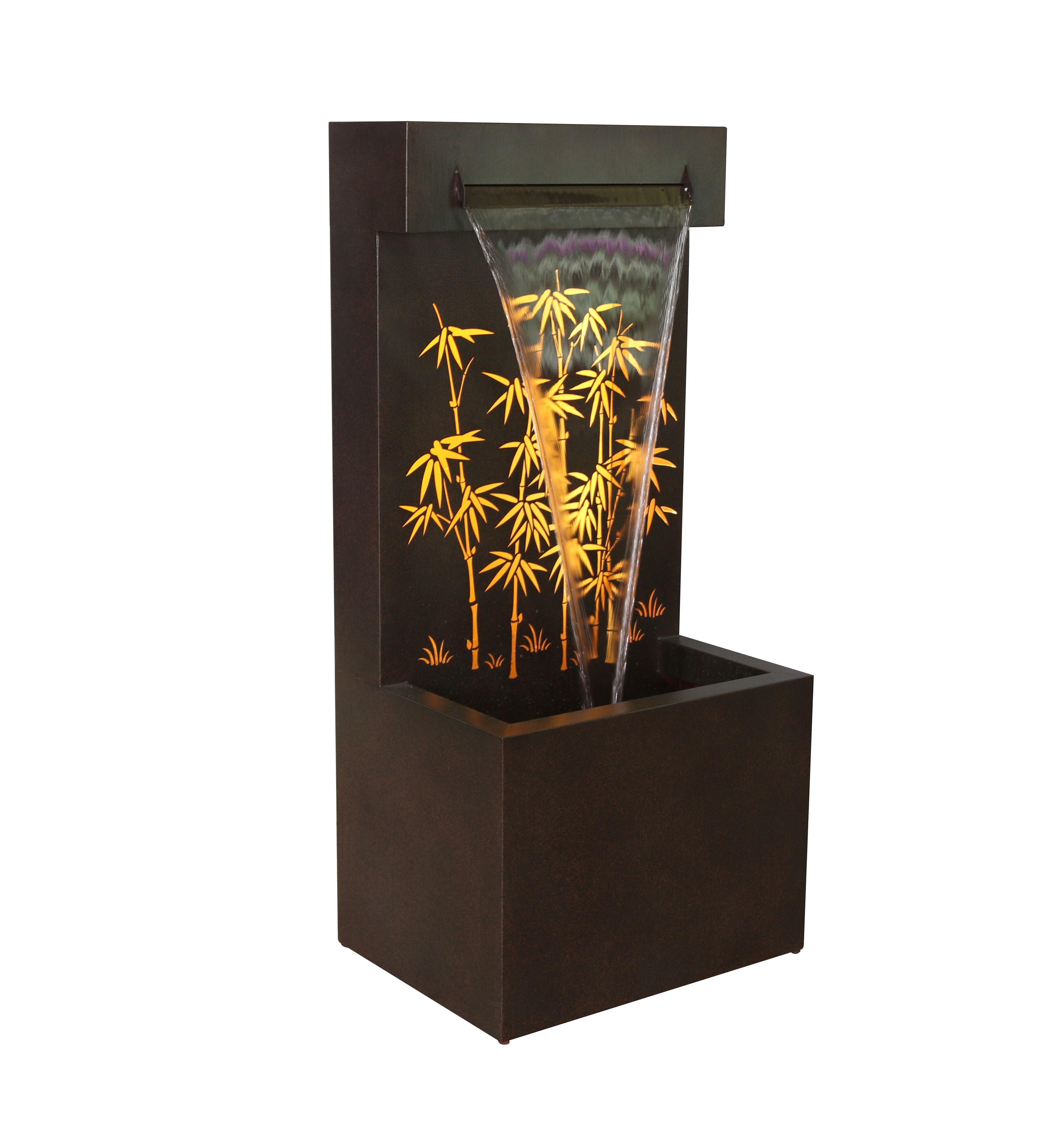 Bamboo Hollow Carved Fountain W leds Hi Line Gift Ltd bamboo-hollow-carved-fountain-w-leds-hi-line-gift-ltd