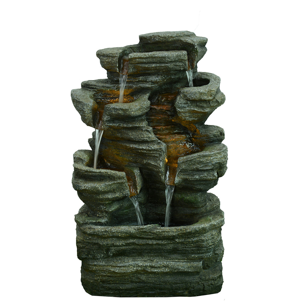 MultiLevel Rock Fountain W/4 Ww Leds Hi-Line Gift Ltd.