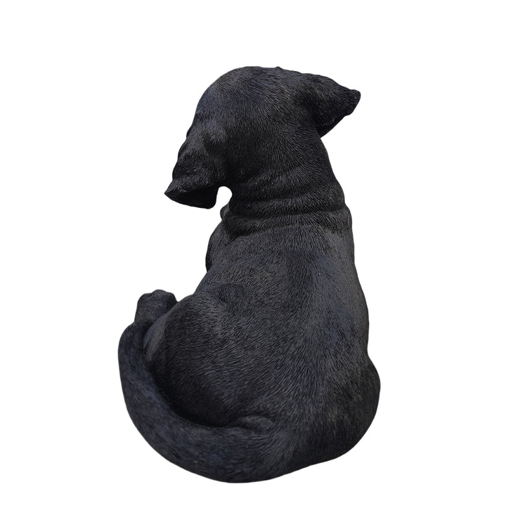 87632-BK - Midnight Reverie: Sleek Black Polyresin Lying Labrador Figurine Hi-Line Gift Ltd.