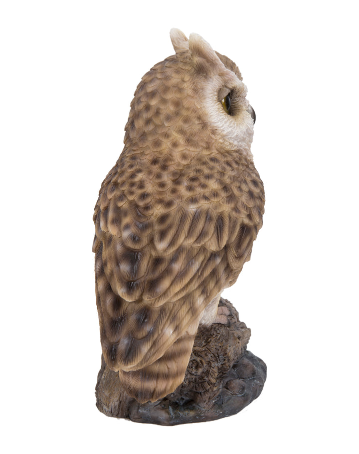 Singing Long Eared Owl Standing Stump - Garden Statue HI-LINE GIFT LTD.