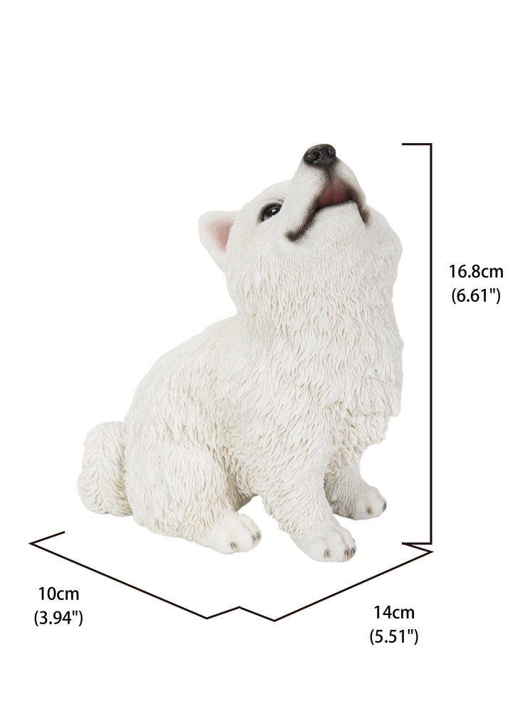 Hi-Line Exclusive - Howling American Eskimo Puppy Statue HI-LINE GIFT LTD.