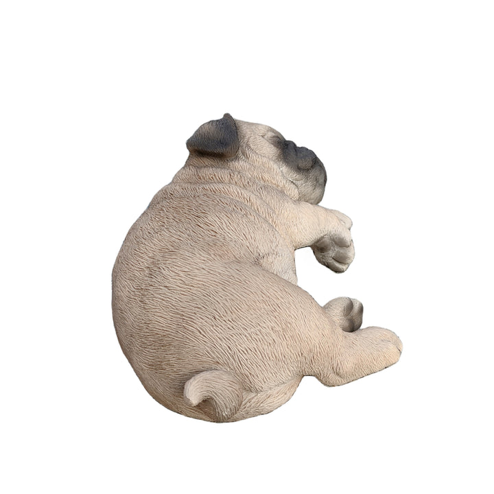 87710-Q - Pug Dreamland: Cozy Brown Polyresin Sleeping Pug Figurine Hi-Line Gift Ltd.