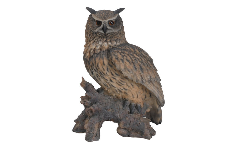 Eagle Owl on Stump Statue HI-LINE GIFT LTD.