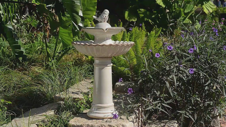 79586-10-IV -  Ceramic Fountain - Ivory Elegance, No Lights