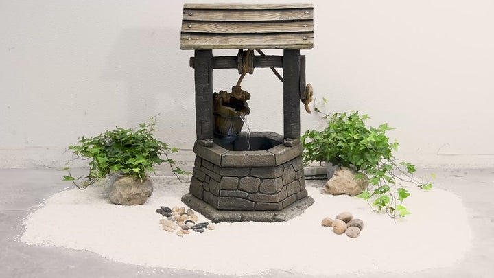 LED Fountain-Wishing Well With Pouring Bucket