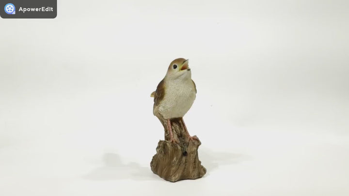 Singing Nightingale Standing Stump- Statue