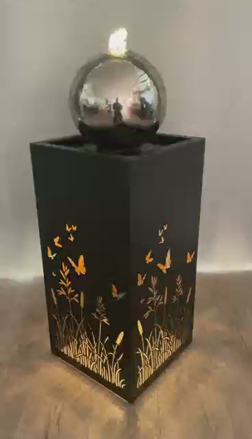 Hollow Carved Butterfly Fountain W/leds