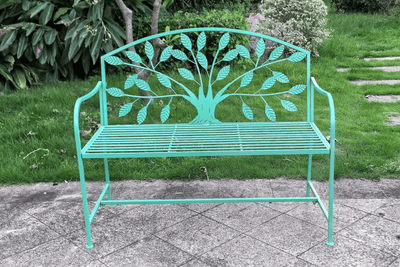 Wrap-Around Tree Benches with Hanging Lanterns: A Backyard Fairytale Look