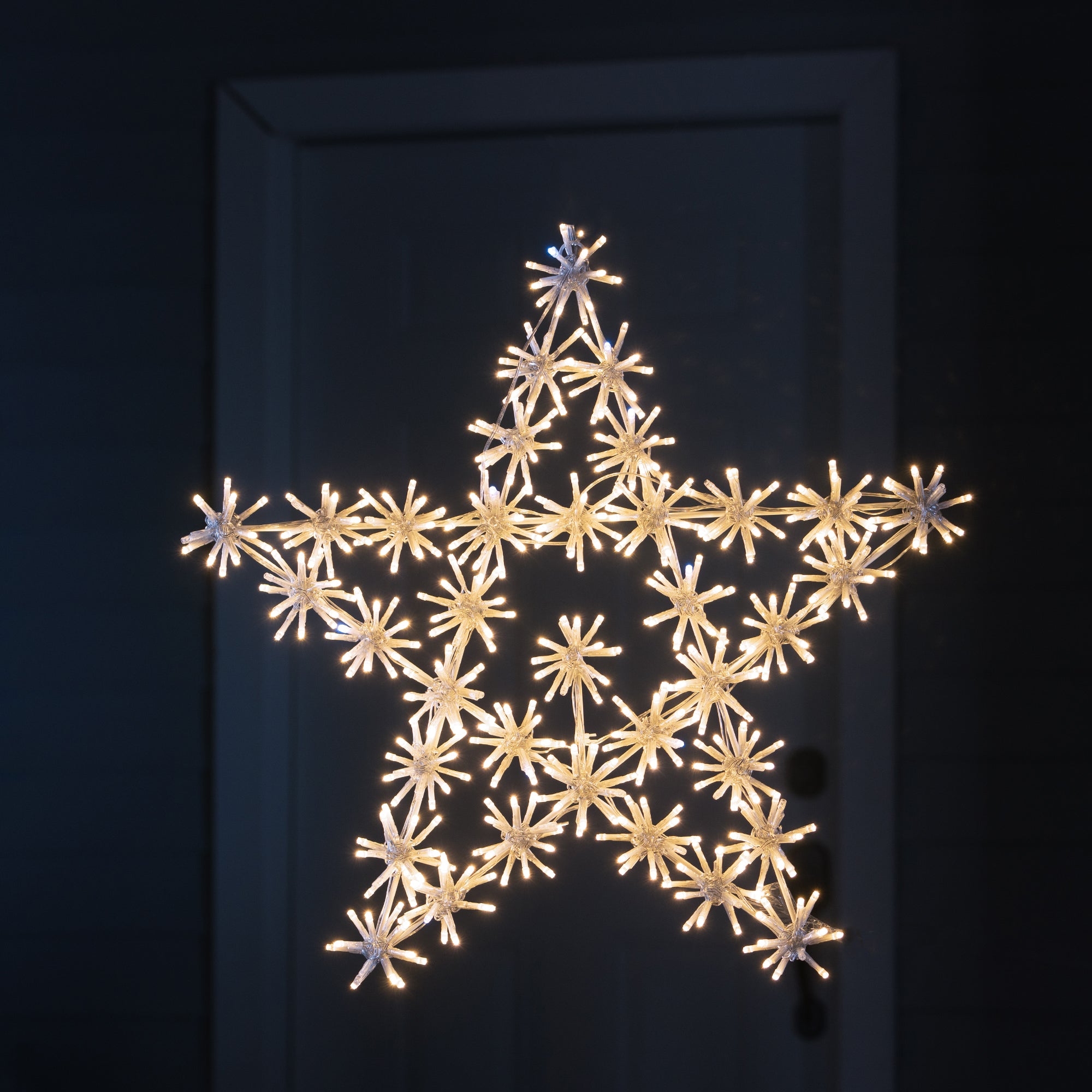 37459 B S Mesmerizing 432 LED White Metal Snowflake Star Light Hi Line Gift Ltd