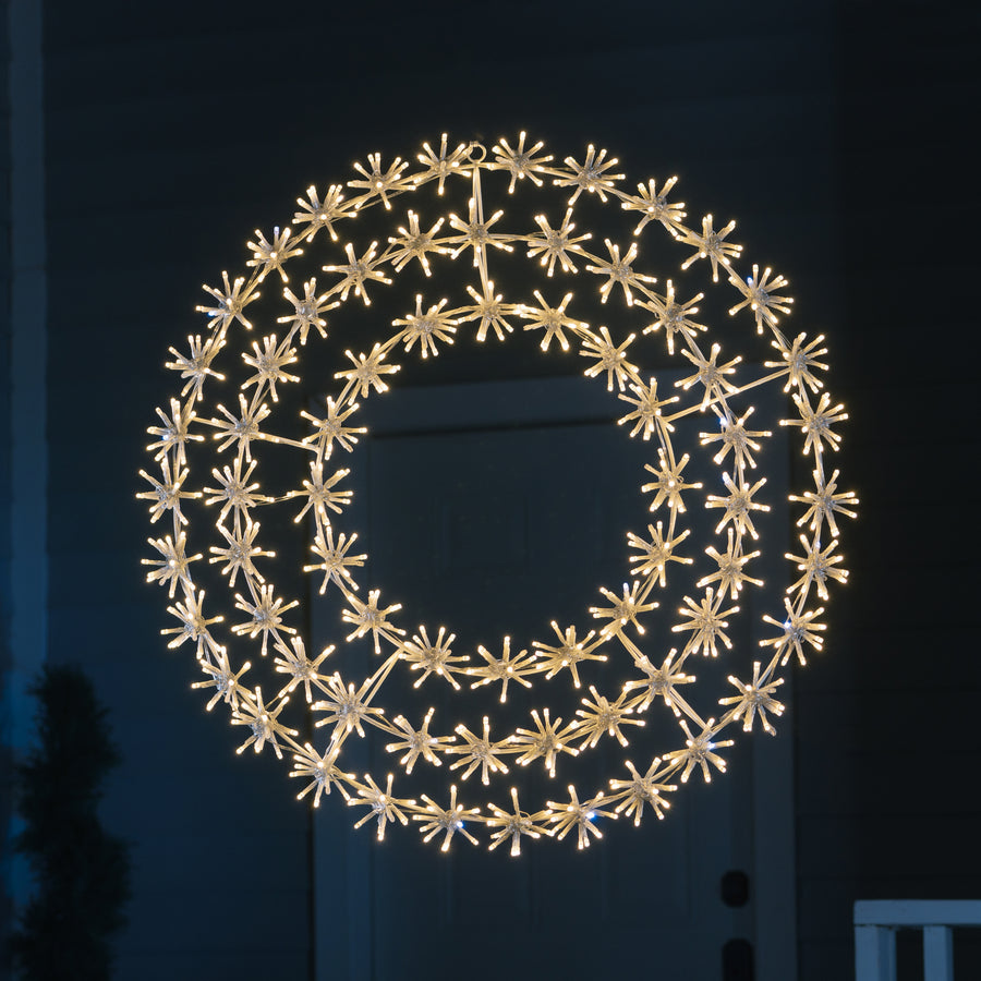 37459-C-L - Illuminating 840 LED White Metal Snowflake Garland Light Hi-Line Gift Ltd.