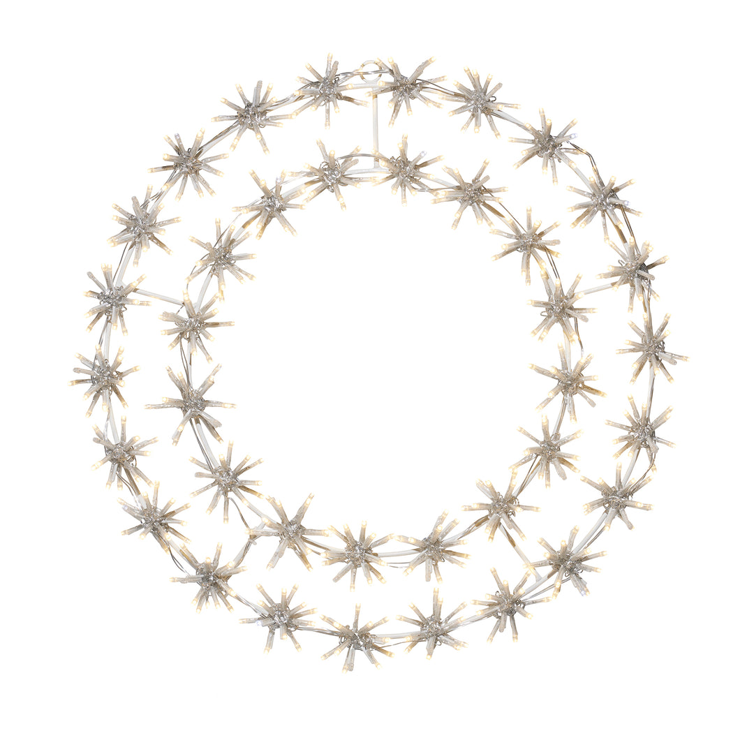 37459-C-S - Illuminating 456 LED White Metal Snowflake Garland Light HI-LINE GIFT