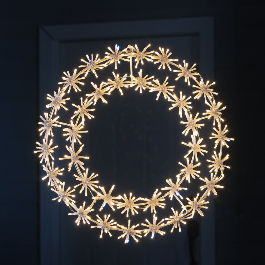 37459-C-S - Illuminating 456 LED White Metal Snowflake Garland Light Hi-Line Gift Ltd.