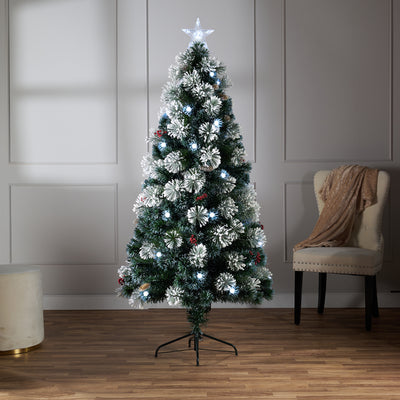 Christmas Tree Fiber Optic With Corns & Berries HI-LINE GIFT LTD.