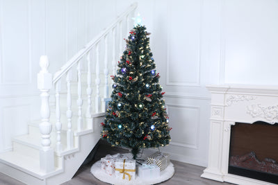 37495-L6 - Green Frosted Christmas Tree - Multicolor Cones Hi-Line Gift Ltd.