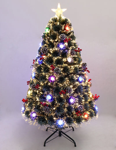 37495-L6 - Green Frosted Christmas Tree - Multicolor Cones Hi-Line Gift Ltd.