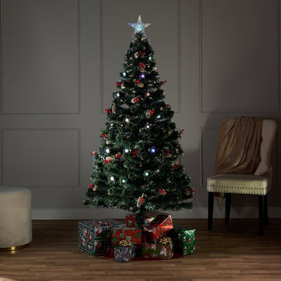 37495-L6 - Green Frosted Christmas Tree - Multicolor Cones Hi-Line Gift Ltd.