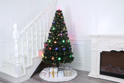37495-M6 - Green Christmas Tree with Star - Multicolor Lights Hi-Line Gift Ltd.