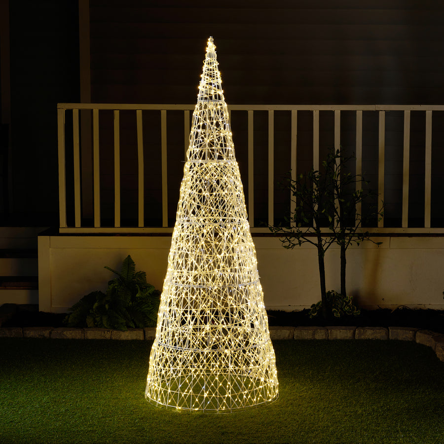 37522-L - Twinkling 1450 LED Christmas Cone Tree with Warm White & Cold White Lights Hi-Line Gift Ltd.