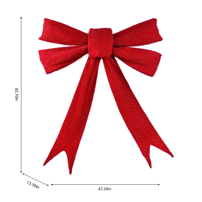 39054-L - 83 IN Lighted Red Bow Indoor/Outdoor Holiday Decor Hi-Line Gift Ltd.