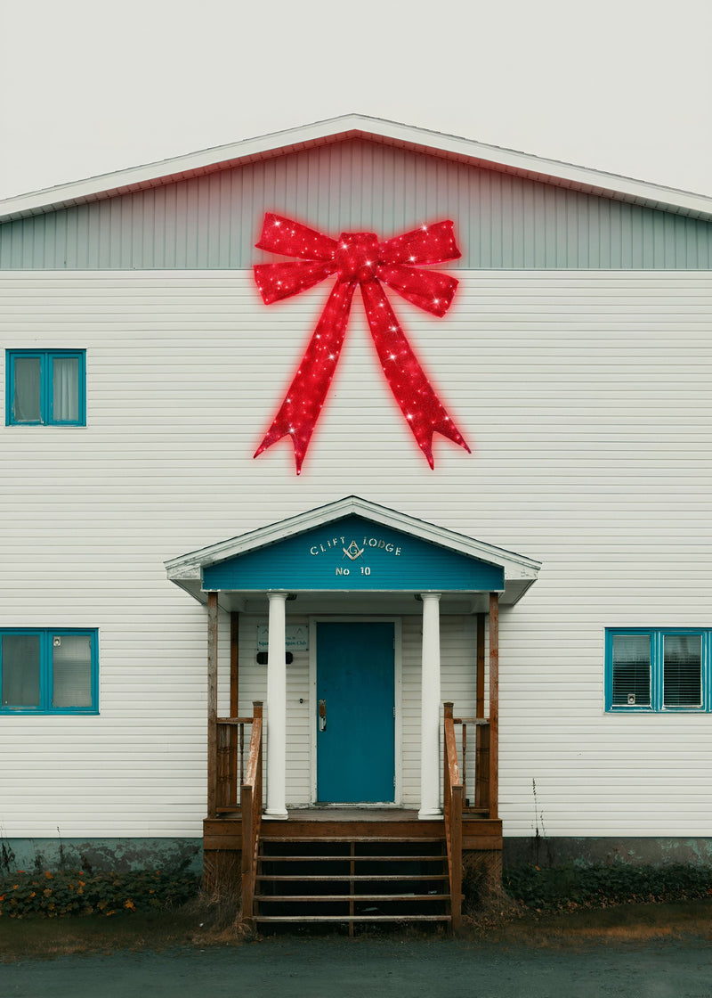 39054-L - 83 IN Lighted Red Bow Indoor/Outdoor Holiday Decor Hi-Line Gift Ltd.