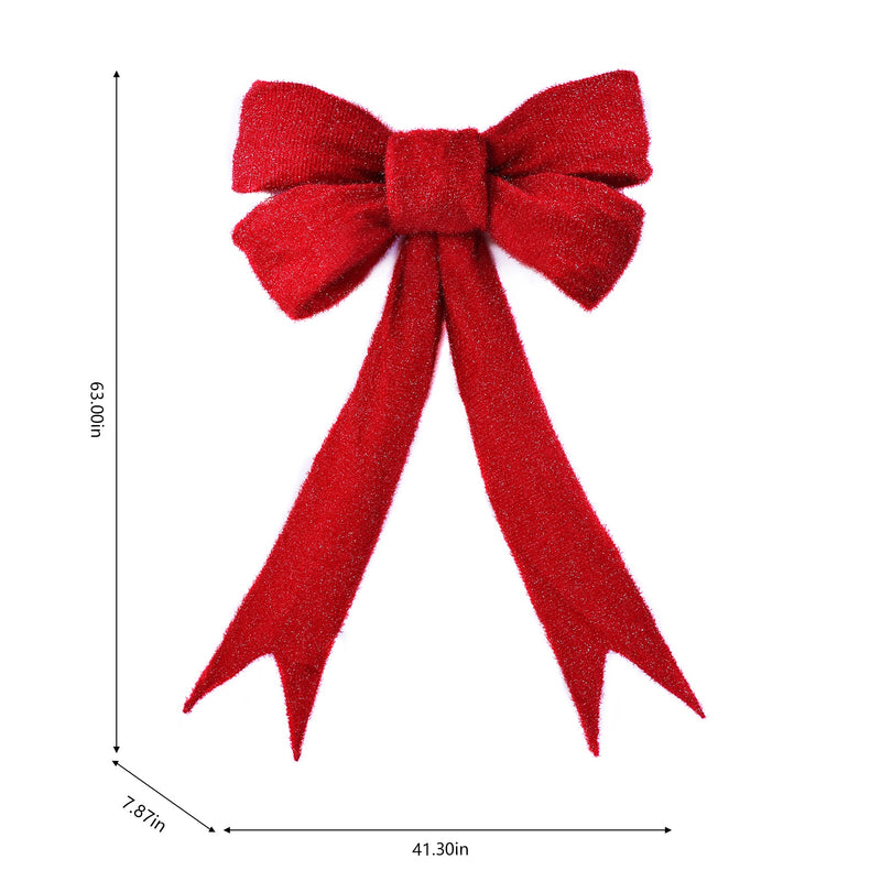 39054-M - 63 IN Lighted Red Bow Indoor/Outdoor Holiday Decor Hi-Line Gift Ltd.