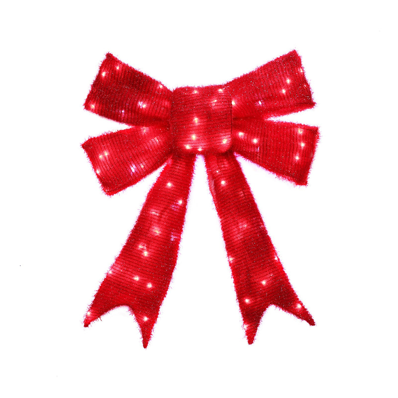 39054-S - 30 IN Lighted Red Bow Indoor/Outdoor Holiday Decor Hi-Line Gift Ltd.
