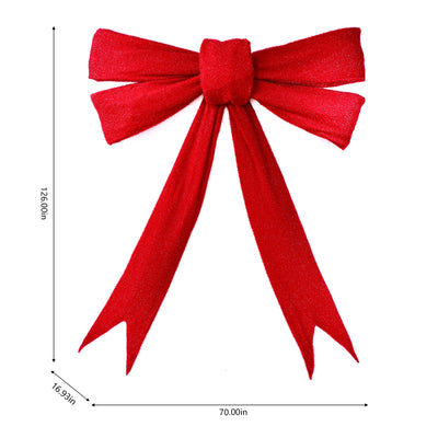 39054-XL - 126 IN Lighted Red Bow Indoor/Outdoor Holiday Decor Hi-Line Gift Ltd.
