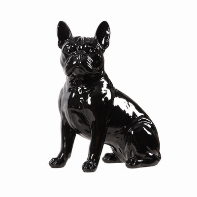 53003-BK - 10" H French Bulldog Statue in Black Home Decor Indoor Use Only Hi-Line Gift Ltd.