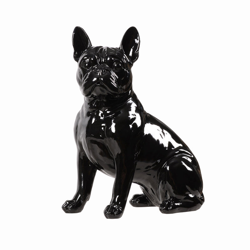 53003-BK - 10" H French Bulldog Statue in Black Home Decor Indoor Use Only Hi-Line Gift Ltd.