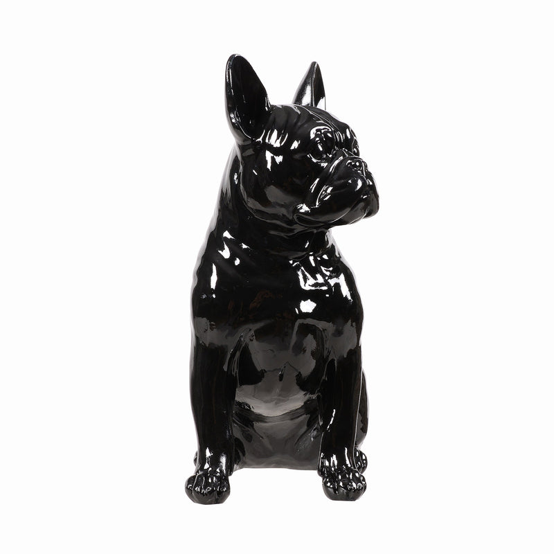 53003-BK - 10" H French Bulldog Statue in Black Home Decor Indoor Use Only Hi-Line Gift Ltd.