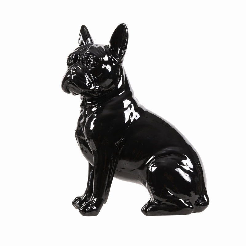 53003-BK - 10" H French Bulldog Statue in Black Home Decor Indoor Use Only Hi-Line Gift Ltd.