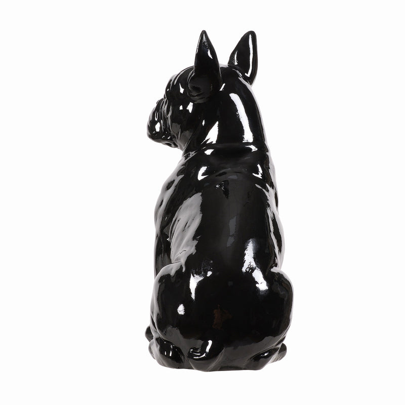 53003-BK - 10" H French Bulldog Statue in Black Home Decor Indoor Use Only Hi-Line Gift Ltd.