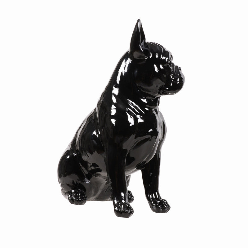 53003-BK - 10" H French Bulldog Statue in Black Home Decor Indoor Use Only Hi-Line Gift Ltd.