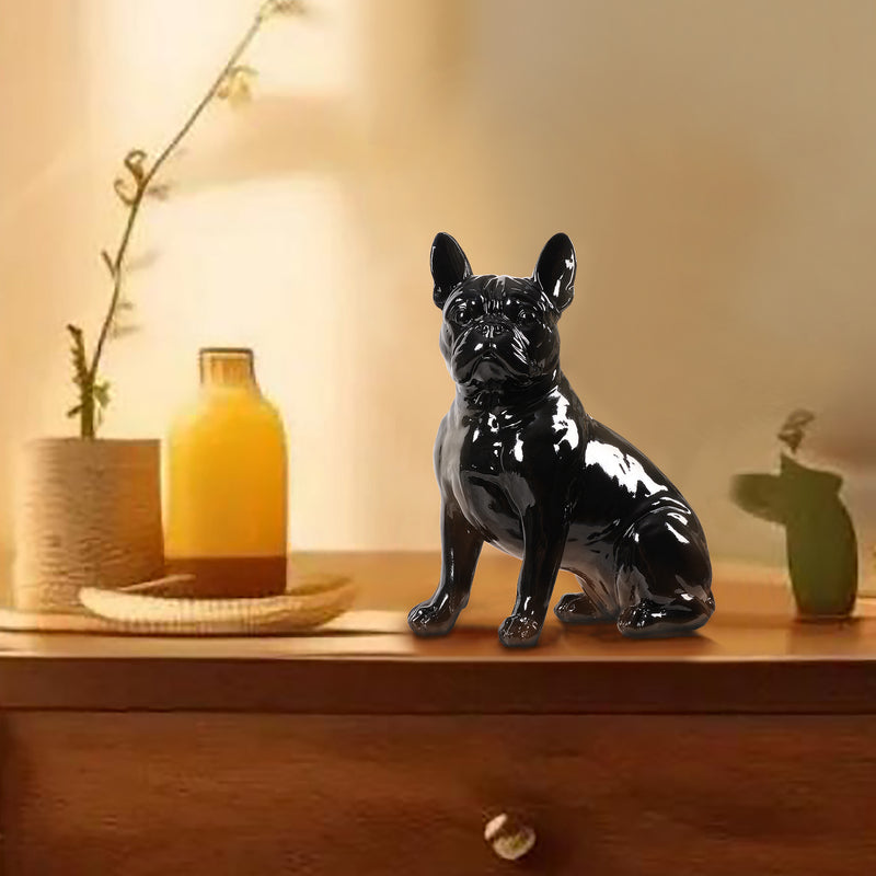 53003-BK - 10" H French Bulldog Statue in Black Home Decor Indoor Use Only
