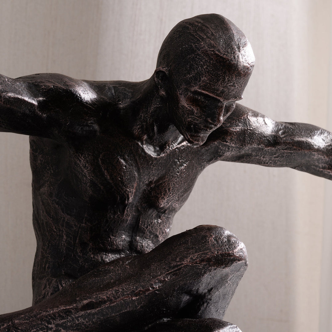 53005 - Stretching Human Sculpture Resin Home Decor Contempory