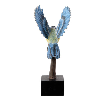 53008-A - Blue Tit On Branch Lifelike Resin Bird Home Tabletop Decor Hi-Line Gift Ltd.