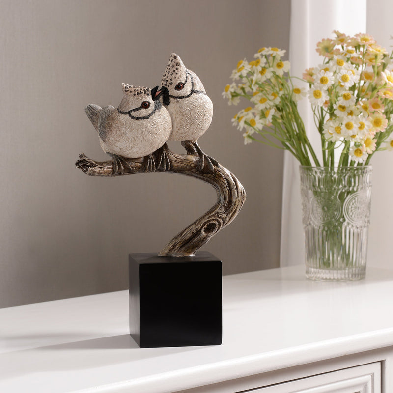 53008-E - Bird On Branch Home Tabletop Decor Lifelike Resin Bird Hi-Line Gift Ltd.