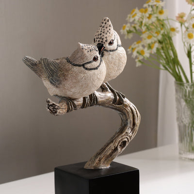 53008-E - Bird On Branch Home Tabletop Decor Lifelike Resin Bird Hi-Line Gift Ltd.