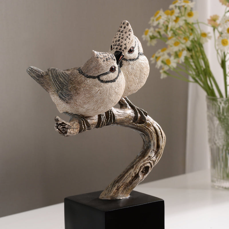 53008-E - Bird On Branch Home Tabletop Decor Lifelike Resin Bird Hi-Line Gift Ltd.