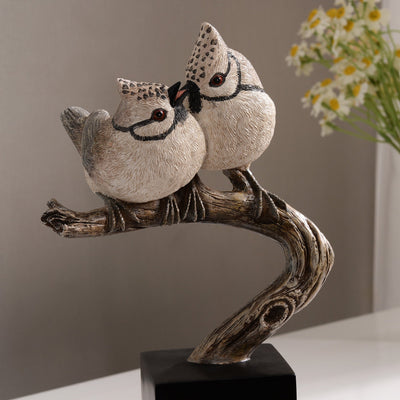 53008-E - Bird On Branch Home Tabletop Decor Lifelike Resin Bird Hi-Line Gift Ltd.