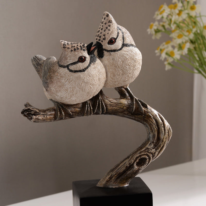53008-E - Bird On Branch Home Tabletop Decor Lifelike Resin Bird Hi-Line Gift Ltd.