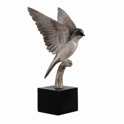 53008-C - Small Swallow On Branch Lifelike Bird Resin Home Tabletop Decor Hi-Line Gift Ltd.