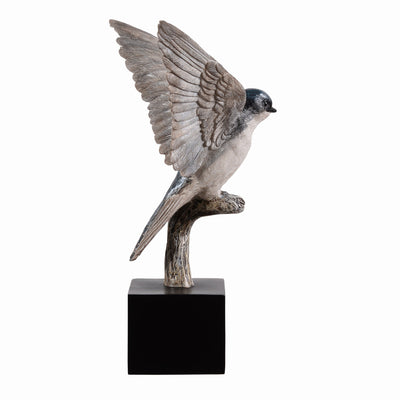 53008-C - Small Swallow On Branch Lifelike Bird Resin Home Tabletop Decor Hi-Line Gift Ltd.