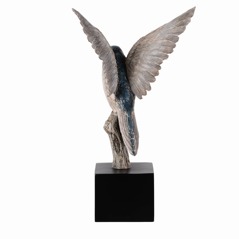 53008-C - Small Swallow On Branch Lifelike Bird Resin Home Tabletop Decor Hi-Line Gift Ltd.