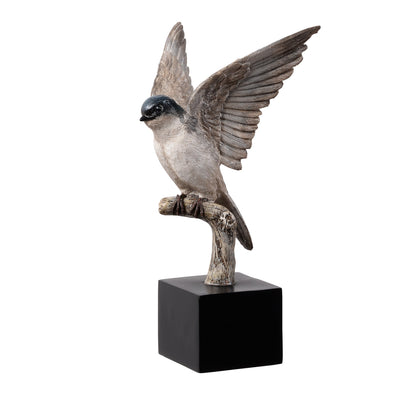 53008-C - Small Swallow On Branch Lifelike Bird Resin Home Tabletop Decor Hi-Line Gift Ltd.